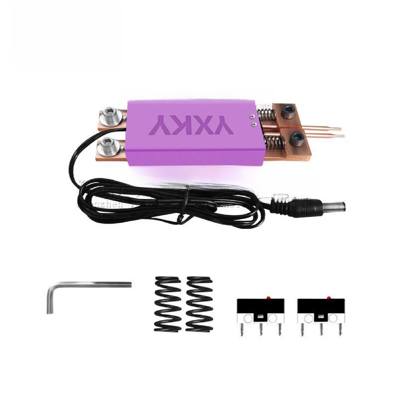 Penna per saldatura a punti portatile con grilletto automatico per batteria 18650, con design integrato per l'utilizzo con una sola mano.