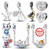 Nuevas Cuentas Charm de Perro Gato Mascotas de Plata de Ley 925 Aptas para Pulsera Collar DIY Festival Cumpleaños Regalo Fiesta de Mujeres
