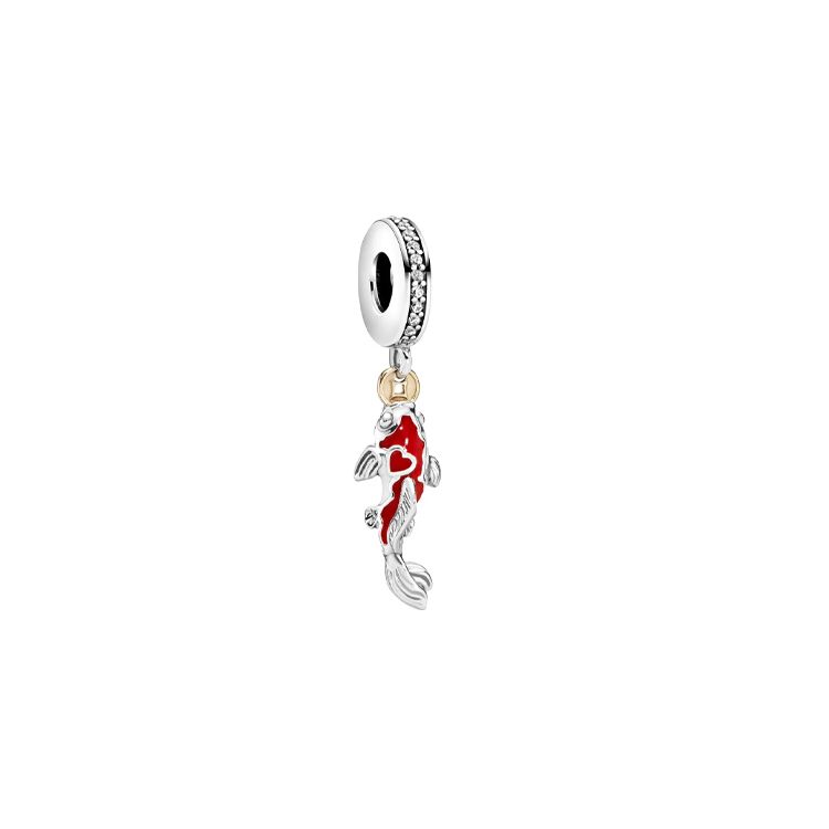 Pandora Lucky Koi Fish Charm Unisex Charm Silver 797829CZ Box,Silver