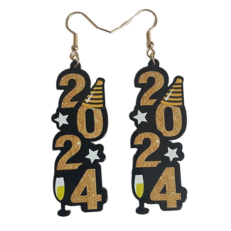 

Chinese Style Dangle Earrings Happy New Year Pendant Ear Adorments Sparkling Ear Jewelry Ornament for Students Girls