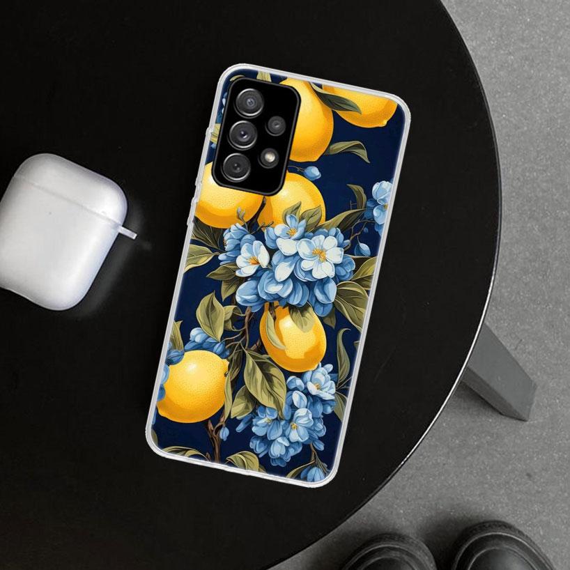 Citrus Limon Linnaeus Phone Case Cover for Samsung Galaxy A12 A22 A32 A52 A72 A02S A51 A50S A31 A20S A10S Note 20 Ultra 10 Plus