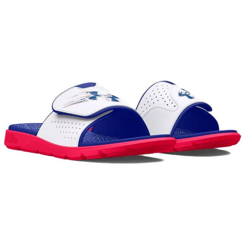 Under Armour Mercenary Comfortable Versatile Trendy Rubber Sole Slide Sandals Unisex Footwear White Blue Red 3026035-602