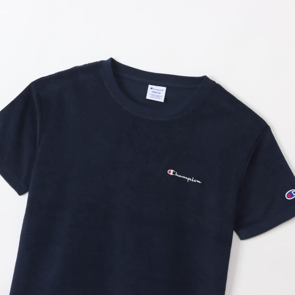 Champion Short Crew Relax Embroidered Script Short Sleeve L T-Shirt, Sleeve, Neck, Fit, Logo, T-Shirt, Women's Basic, CW-X341, Navy,