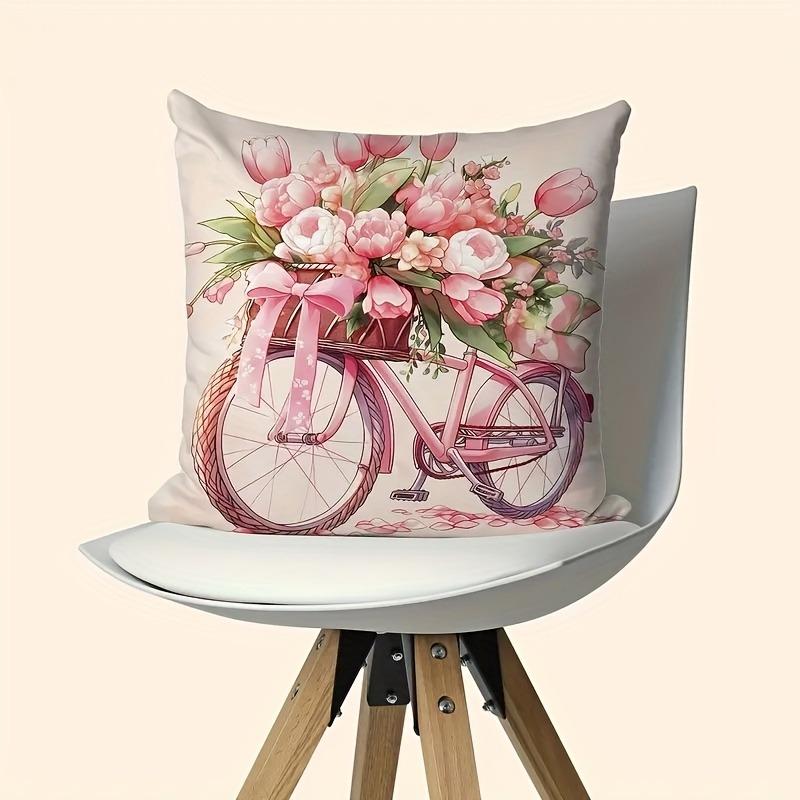 4Pc Mother'S Day Exclusive Pattern Home Decor Pillowcase Living Room Sofa Polyester Cushion Cover With Zipper