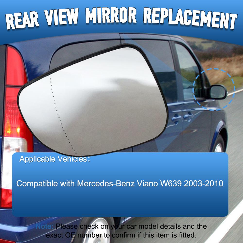 Verwarmd Spiegeldopglas voor Linker/Rechter Deurzijde Achteruitkijkspiegel voor Mercedes-Benz Viano W639 2003 2004 2005 2006 2007 2008-2010