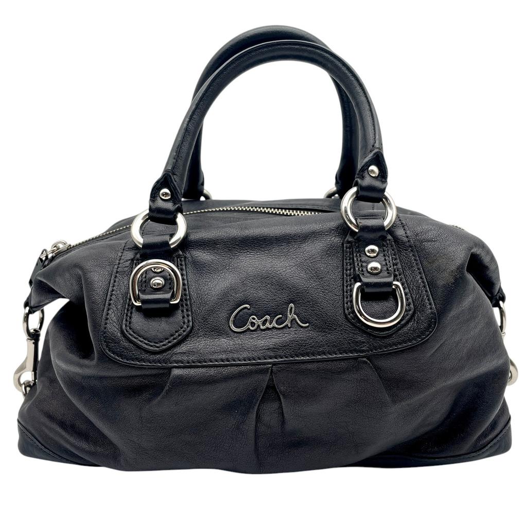 Used COACH 2-Way Handbag/Shoulder Bag Ashley Ashley Leather SatchelHandbag black leather Women