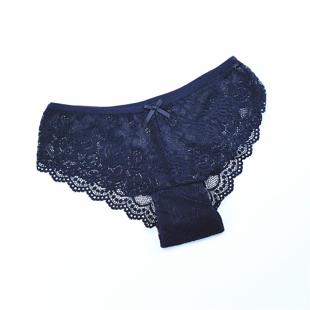 6Pcs/Pack Sexy Women Hollow Out Lace Briefs Lady Perspective Panties Underwear Plus Size M L XL XXL Bow Lingerie