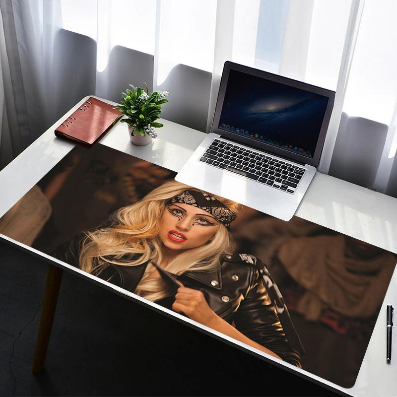 Large Mouse Pad Gaming Girl Laptop Accessories Rubber Deskmat Famous Actors LLady GGaga Desk Protector Keyboard Mat Mousepad