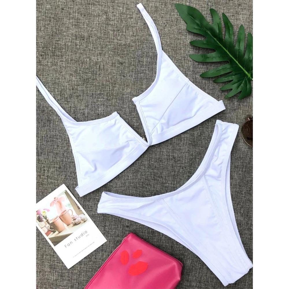 Splicing Denim V Shaped Thong Bikini Women Swimsuit Female Swimwear Two Pieces Bikini Set Bather Push Up Bathing Suit Swim Lady