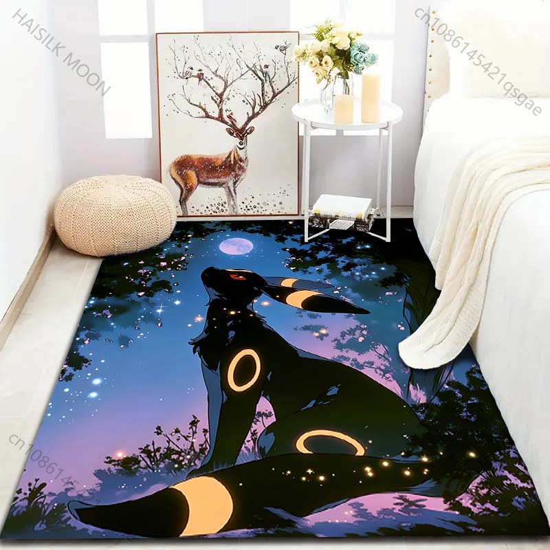 Multiple Sizes Pokemon Umbreon and Sylveon Print Carpet for Living Room Bedroom Kid's Room Home Decor Non-slip Mat Area Rug