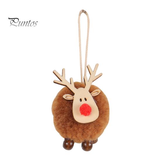 Reusable Christmas Hanging Pendants Felt Elk Ornaments, Cute Fuzzy Pom Reindeer Charming Deer Figurines for Seasonal Decor Pendant, Holiday