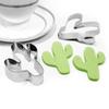 2pcs Opuntia Shape Cookie Cutter Stainless Steel Biscuit Moulds Cake Kitchen Baking Tool