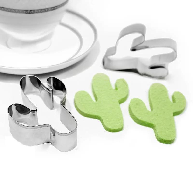 2pcs Opuntia Shape Cookie Cutter Stainless Steel Biscuit Moulds Cake Kitchen Baking Tool