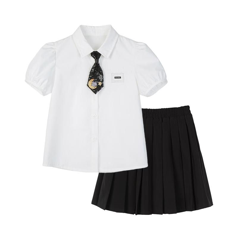 Fuluomi Girls  School Style Shirt and Skirt Set 140