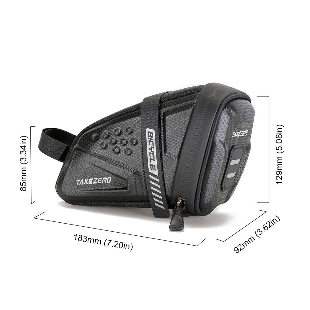 Portable Bike Tail Bag 1L Waterproof Pouch Reflective Bicycle Bag Cycling Fixture Tools Mountain Quick Release Tail Bag 0.8L