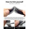Seamless 100% Human Hair Hairpiece Invisible Hairline Sideburn Patch Forehead Patch  Men