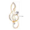 Music Note Large Brooches For Women Men Austrian Crystal Scarf Coat Clips Pins Icon Jewelry Party Dress Broche Decoration Gifts