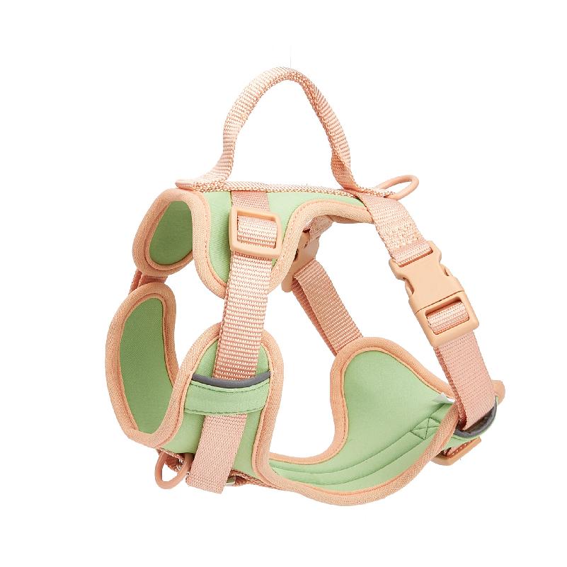 

New Chocolate color luxury Dog Harness no pull for large Small dogs Adjustable Chest Strap dog harness personalized L оранжевый