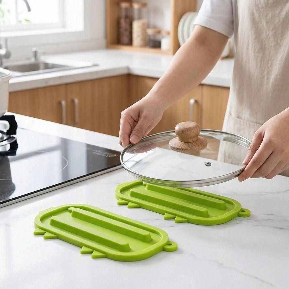 Non-Slip Pot Lid Storage Mat Heat Resistant Flexible Insulation Cushion Waterproof Hanging Soap Drain Pad Bathroom
