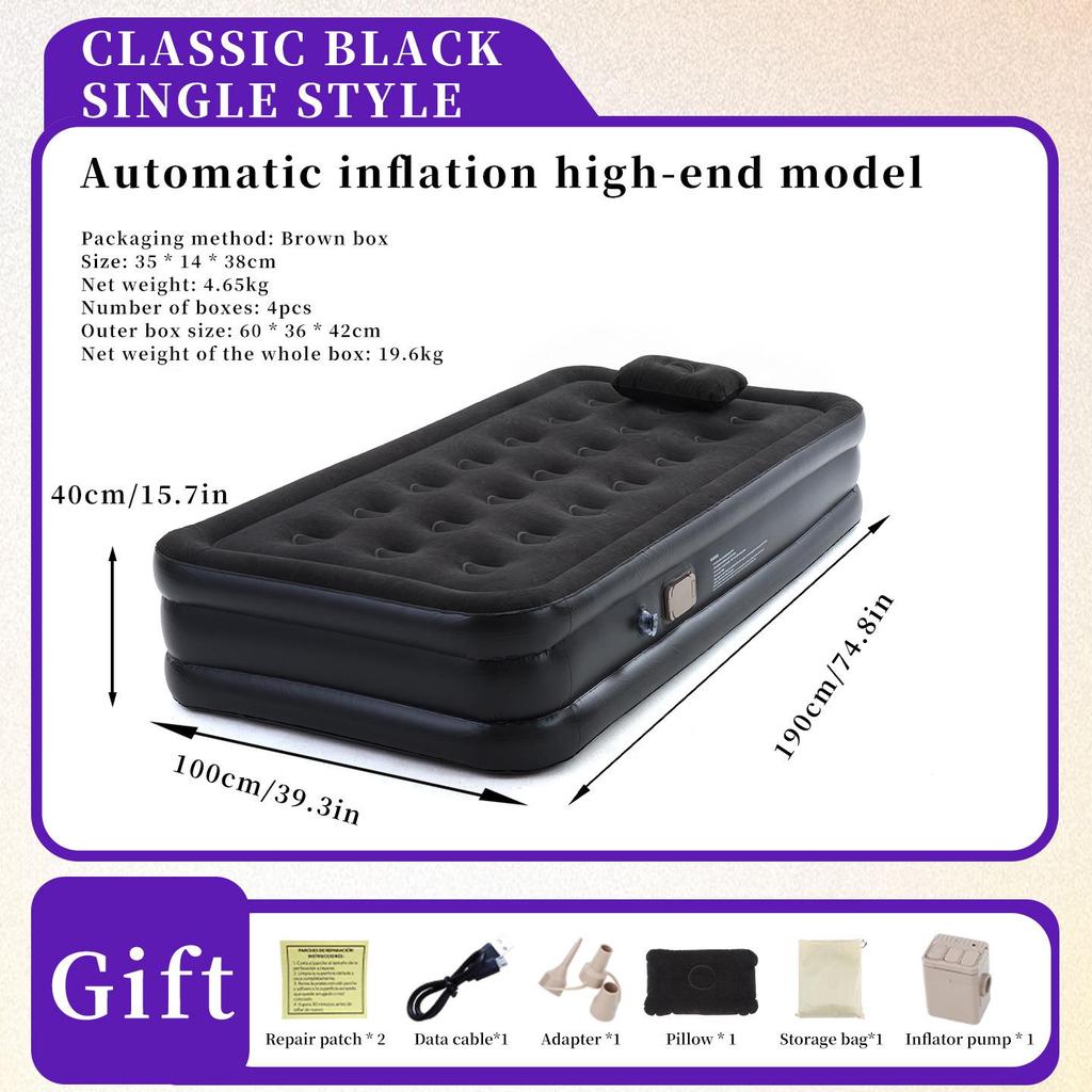 Inflatable Camping Mattress with Automatic Inflation - Lightweight Outdoor Air Cushion Bed for Tent