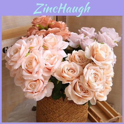 Embossed Rose Bouquet Silk Flower For Wedding Decor And Home Styling