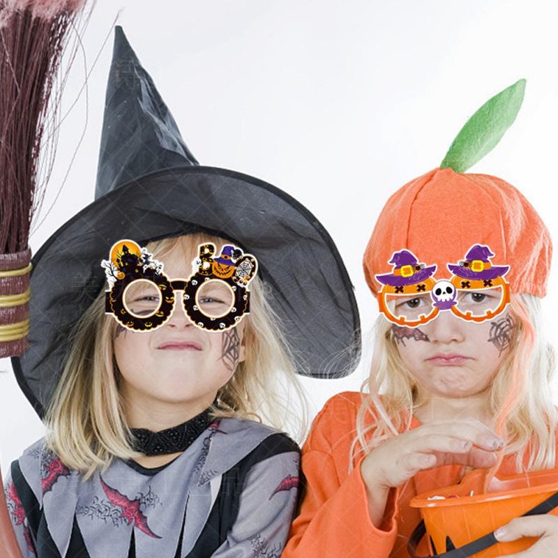 Halloween Party Glasses Set Spider Pumpkin Photo Booth Props Kids Costume Eyewear Decorations