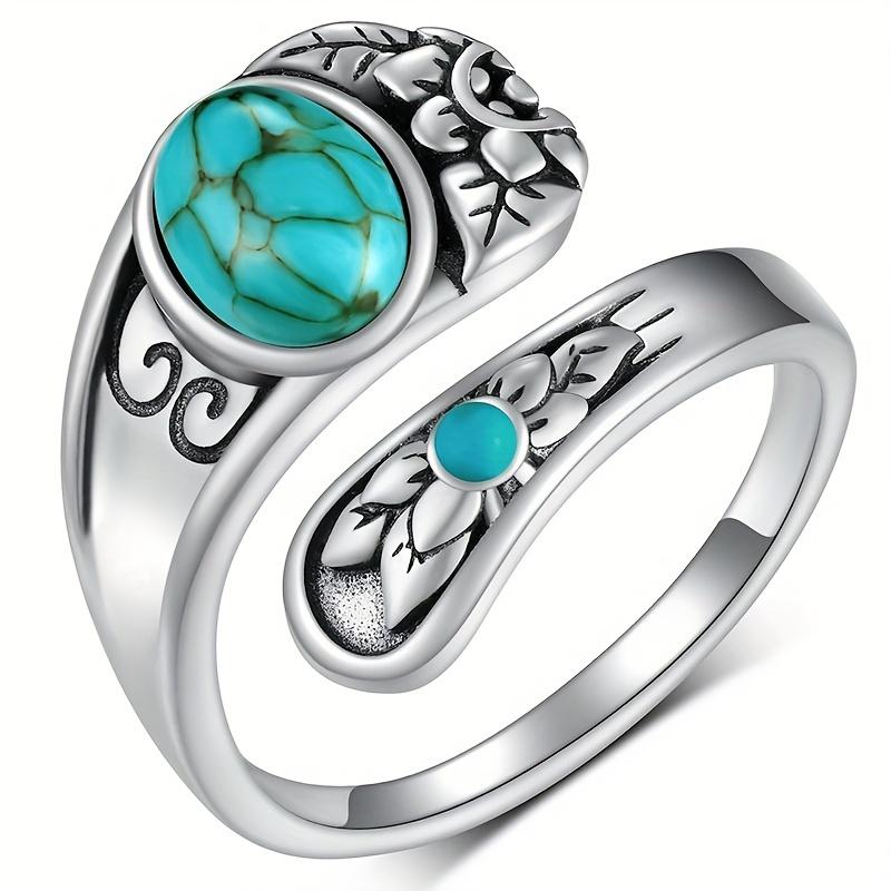 Vintage Turquoise Ring - Victorian Style Jewelry - Turquoise Stone - For Men & Women - Perfect Gift for Anniversary & Birthday