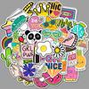50 Purple Cartoon Graffiti Stickers for Suitcase, Water Bottle, Skateboard, Refrigerator - Waterproof and Mixable Decals