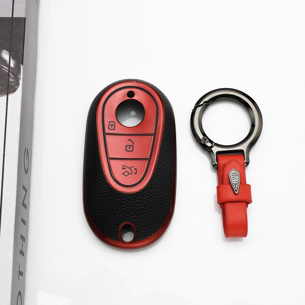 Auto Shell Fob Bag TPU Leather Car Key Case Cover for Mercedes Benz W223 W206 S350L S400L S450L S500L C260l C200l Glc300l E300l