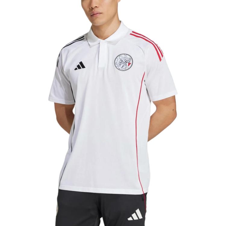 Adidas Ajax Amsterdam Tiro 25 Striped Short Sleeve Polo Shirt Men tops JP1762 M