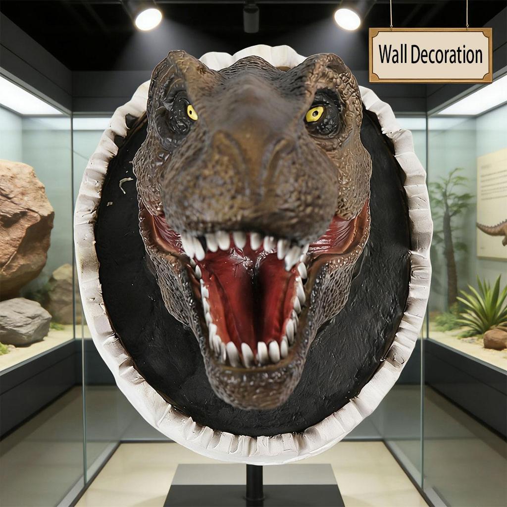 Dinosaur Head Wall Decoration Sculpture, Home Wall Art Decoration for Themed Parties, Living Rooms, Bedrooms, Corridors Sculptures, Holiday Gifts