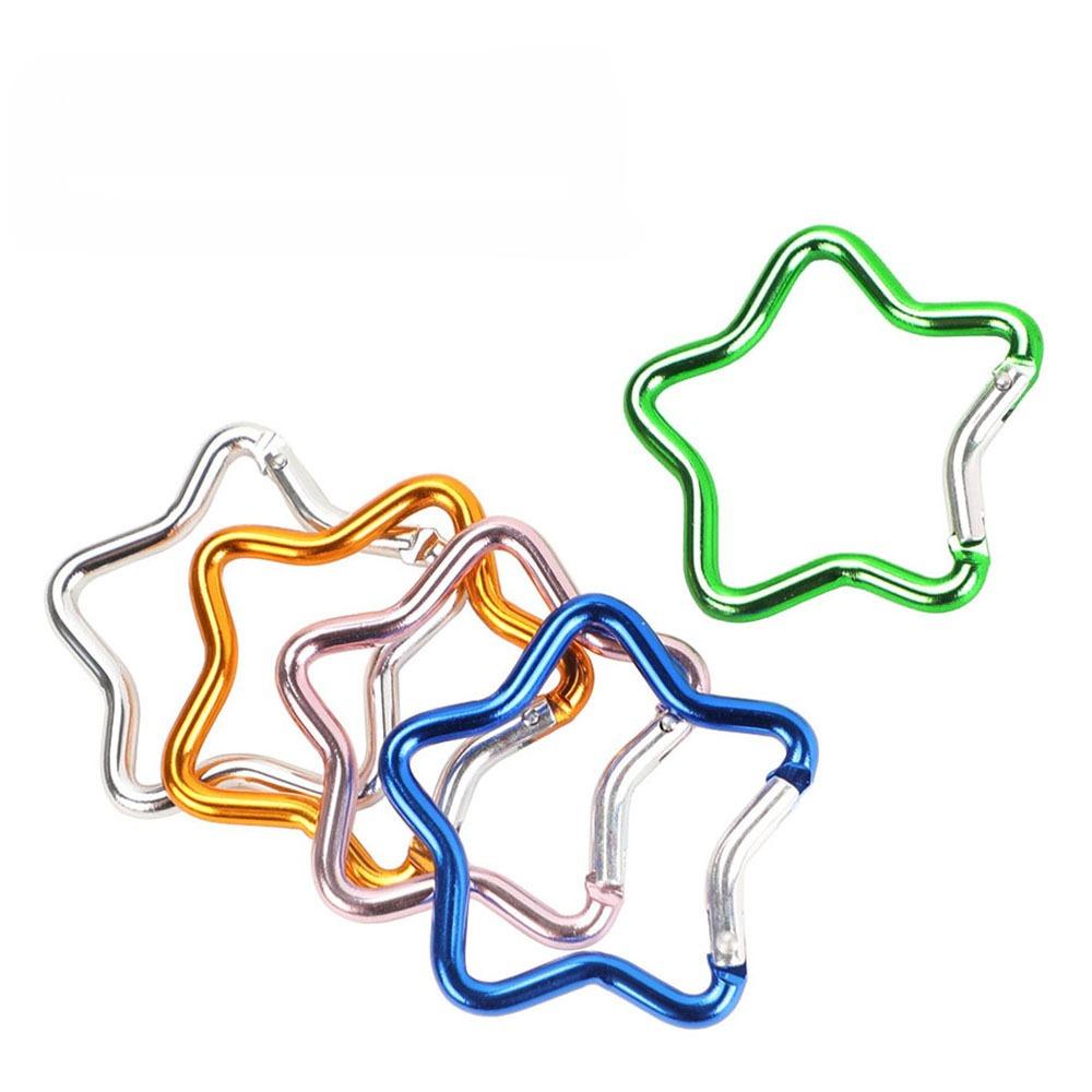 2pcs Aluminum Alloy Hanging Buckles  Five-pointed Star Climbing Buckles  Quick-hanging Keychains  Safety Buckles Backpack Buckles  in Various Colors