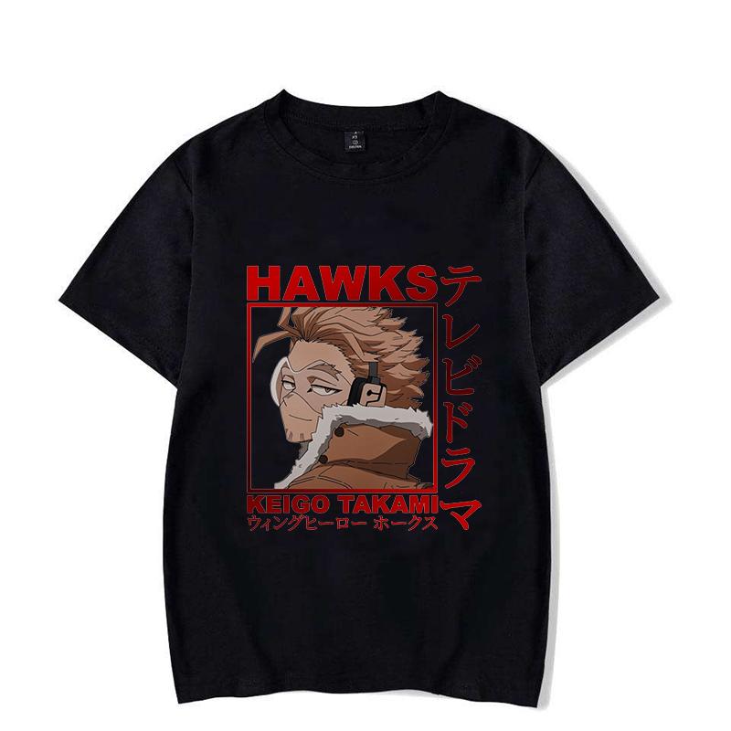 Hot Hawks Print T-shirt Summer Anime T Shirt Women Men Fashion Y2k Short Sleeve Loose Shirts