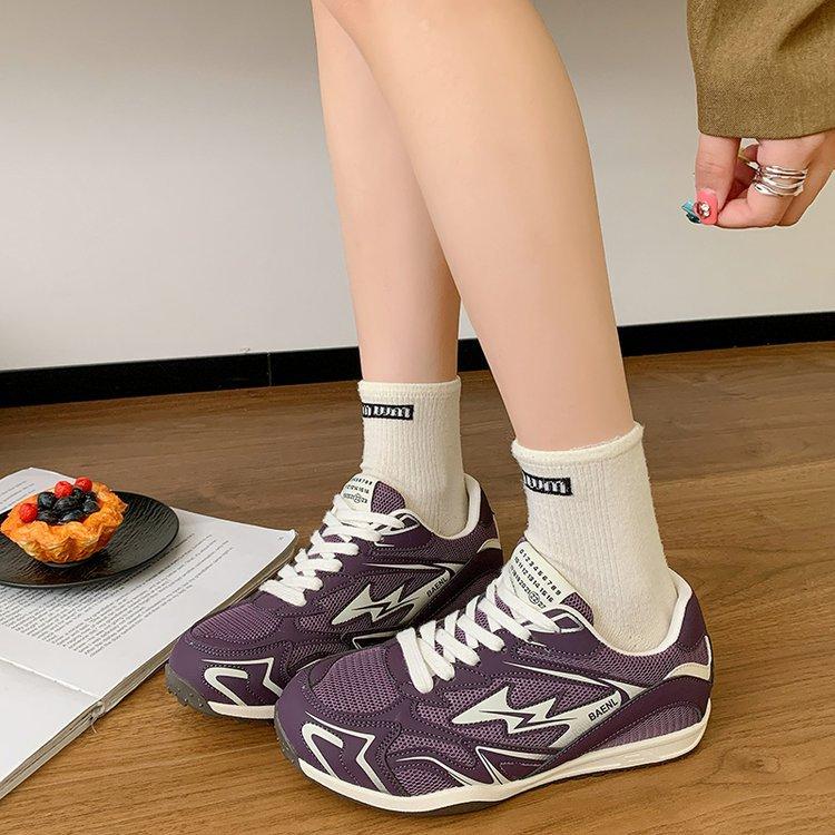 2025 early autumn new versatile mesh breathable retro thick sole inner height increase single shoes sports leisure German training boots women