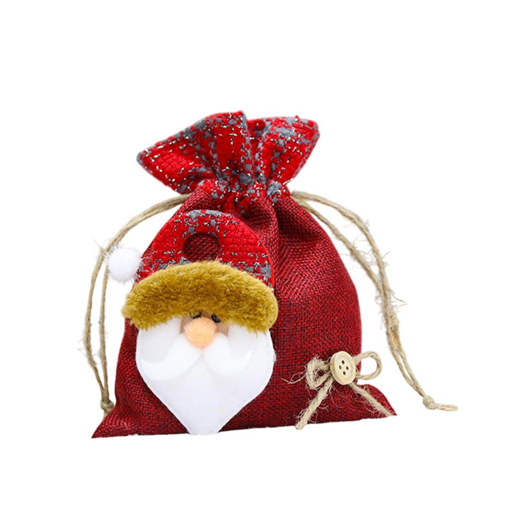Christmas Drawstring Gift Bag Reusable for Parties Christmas Eve Goody