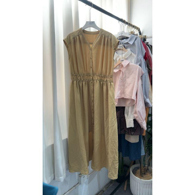 

Summer Dress 2025 New Arrival French Retro Waist-Controlled Slim Looking Accessible Luxury Stylish Niche Style Temperament Dress Yellow Small size