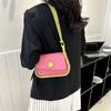 2025 Spring New Contrasting Color Mini Oblique Span Shoulder Small Bag Fashionable Foreign Style Cute Mouth Red Envelope