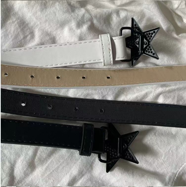 Kawaii Star Rhinestone Belt Women Jeans Buckle Vintage 2000s Belt Grunge Indie Aesthetic Y2k Accessories Korean Fashion