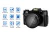 4K 48MP Digital Camera with Flip Screen & Wide-Angle Mirrorless LED
