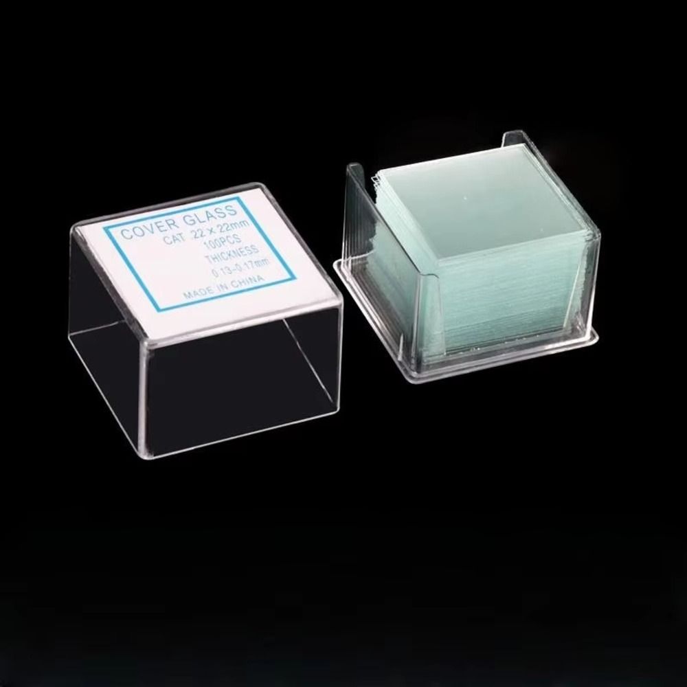 100Pcs Square Rectangle Microscope Cover Glass  for Lab Research School Science Education