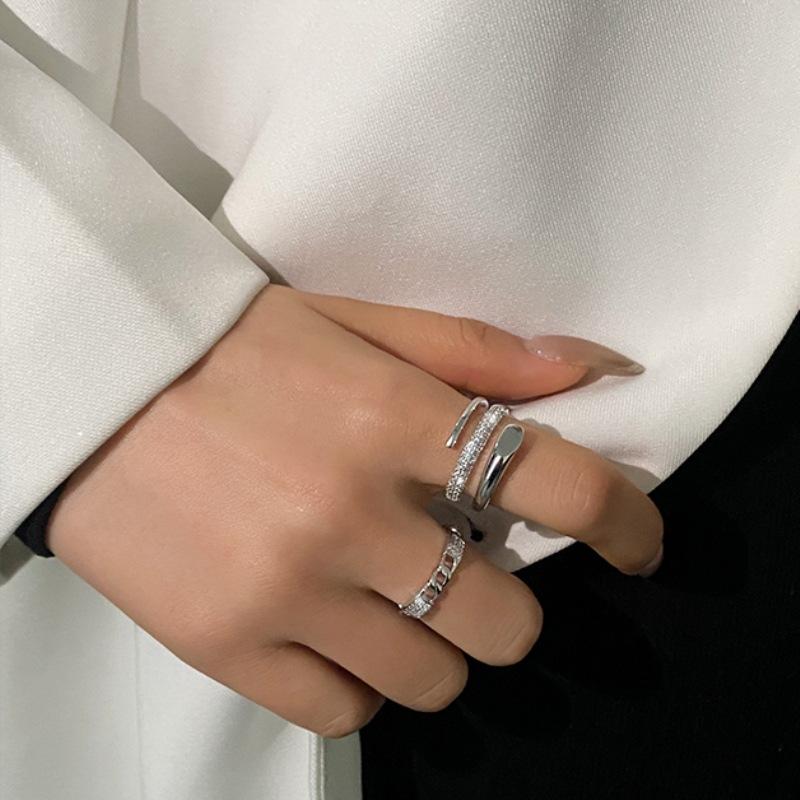 Two-Piece Set Of Light Luxury Niche Design Sense Opening High-End Sense Ring Women'S Fashion Personality Exquisite Index Finger Ring