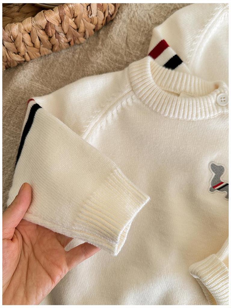 Real Shot Adorable Baby Knitted Jumpsuit - Stylish Winter Outfit for Babies, Perfect Parent-Child Look
