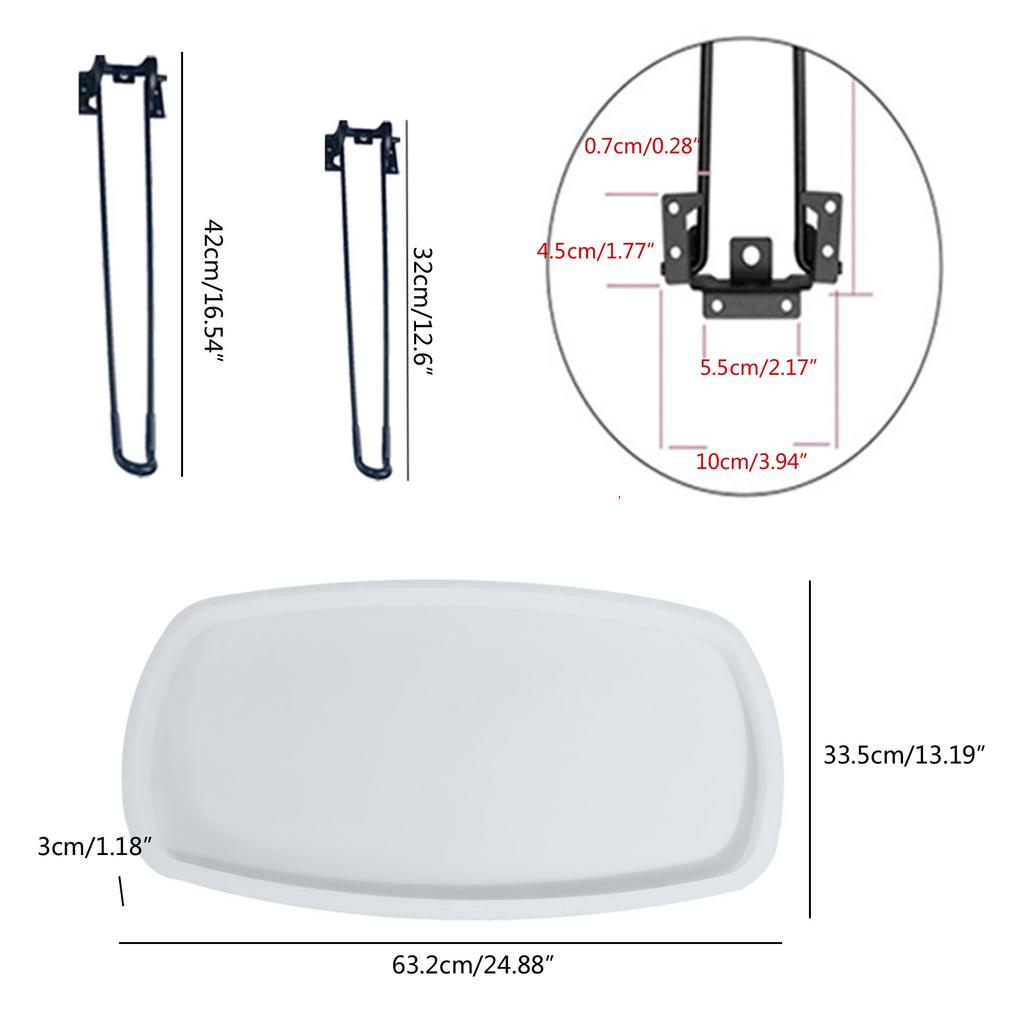 Großes ovales Ornament Fluss-Tisch Silikonform DIY Kristall Epoxidharz Formen DIY Bastelartikel Topdesk Charcuterie Board Form