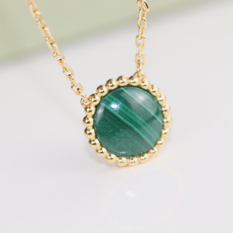 

Top Brand Pure 925 Sterling Silver Jewelry For Women Green Beads Pendants Carnelian Necklace Pink Gold Luxcy Malachite Charms красный