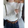 Maglione Base a Collo Alto Mezzo Collo in Cashmere Grigio da Donna con Stile Nuovo Autunno e Inverno Top a Manica Lunga