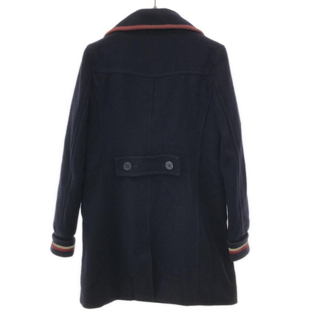 Fred Perry Wool Blend Pea Coat S Navy Women Used