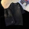 Costum Casual de Vară pentru Bărbați Set din Două Piese Stil Elegant Simplu Tricou Larg cu Mânecă Scurtă