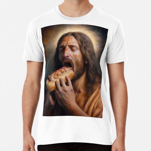 

Jesus loves hot dogs Premium T-Shirt S to 5XL Made in the AU/USA T-Shirt 4XL