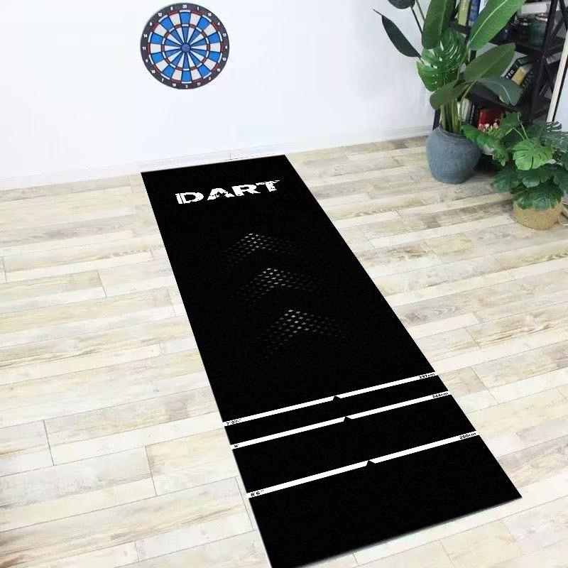 Fekete Futó Darts Szőnyeg Csúszásmentes Szabványos Oche Darts Játék Szőnyeg Dekoratív Szőnyeg Otthoni Pince Bár Darts Tábla Tartozék 60x260cm 24x102inch