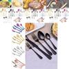 Elegant Gold-plated Stainless Steel Cutlery Set For Western Dining With Steak Knives Forks And Spoons